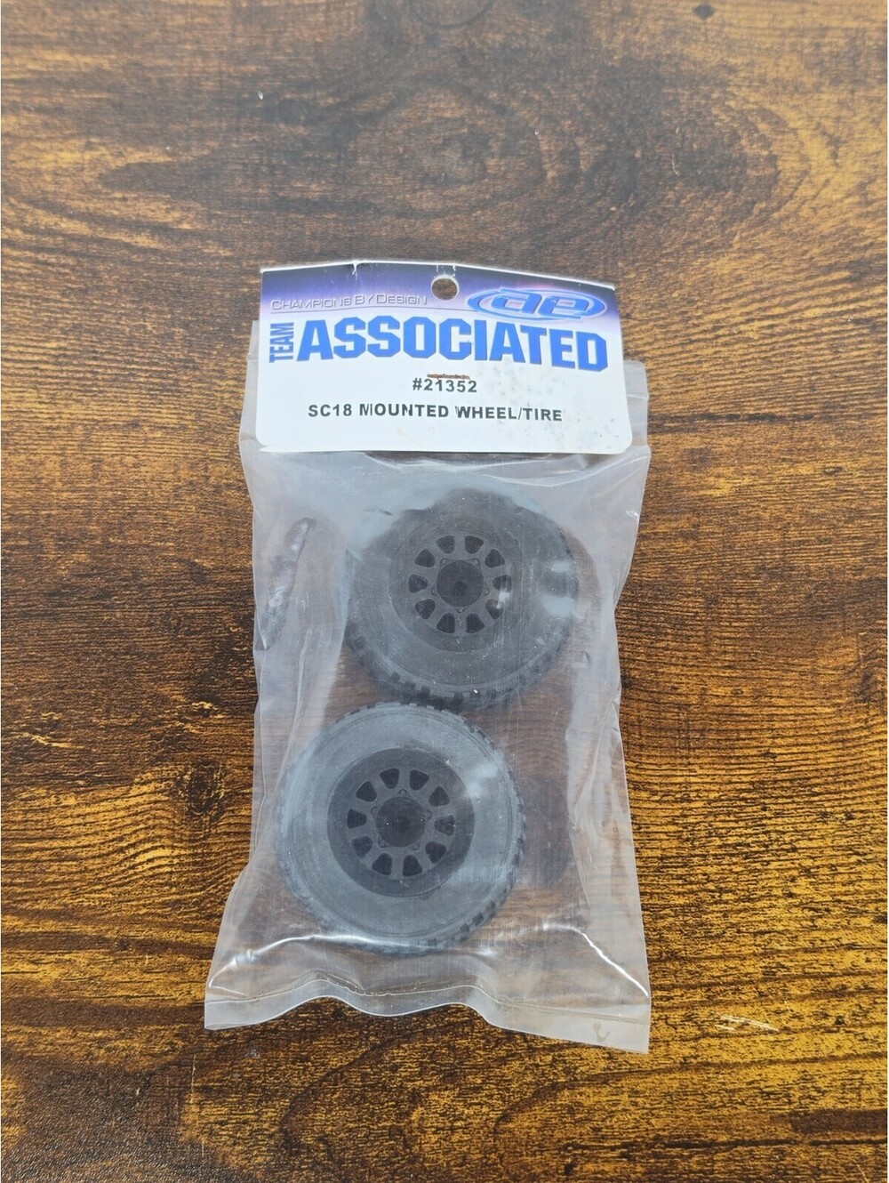 Vintage Team Associated 21352 SC18 Mounted Wheel/Tire (Pair) New Old Stock